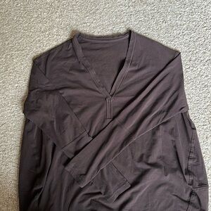 Oversized long sleeve with large neckline